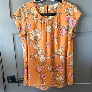 DR2 Orange Floral Blouse